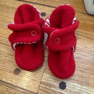 Cozy Red Baby Booties size 6 month